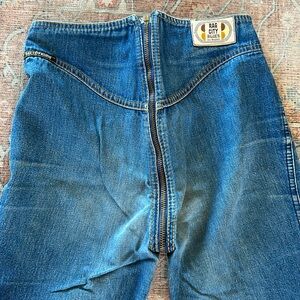 Vintage Rag City Blues Zip Around Jeans 26” Raw Hem
